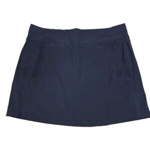 Athleta Brooklyn Skort 16" Pockets Pull-On Navy Blue Women’s Size 18